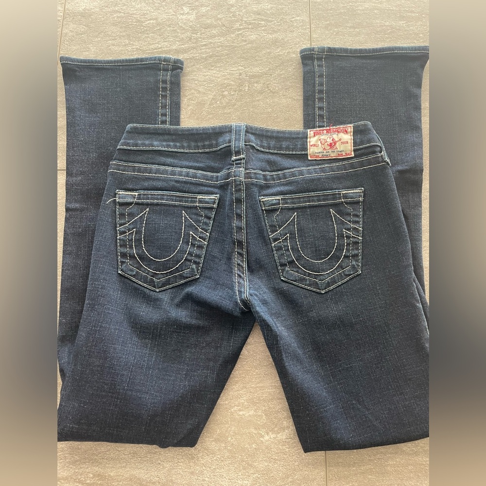 Women True Religion low rise boot cut jeans